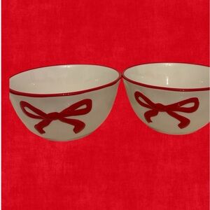Red and White Bowls Set
